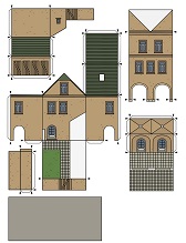 ocuklar iin hazr ev model maketi ablonu, paper craft model house